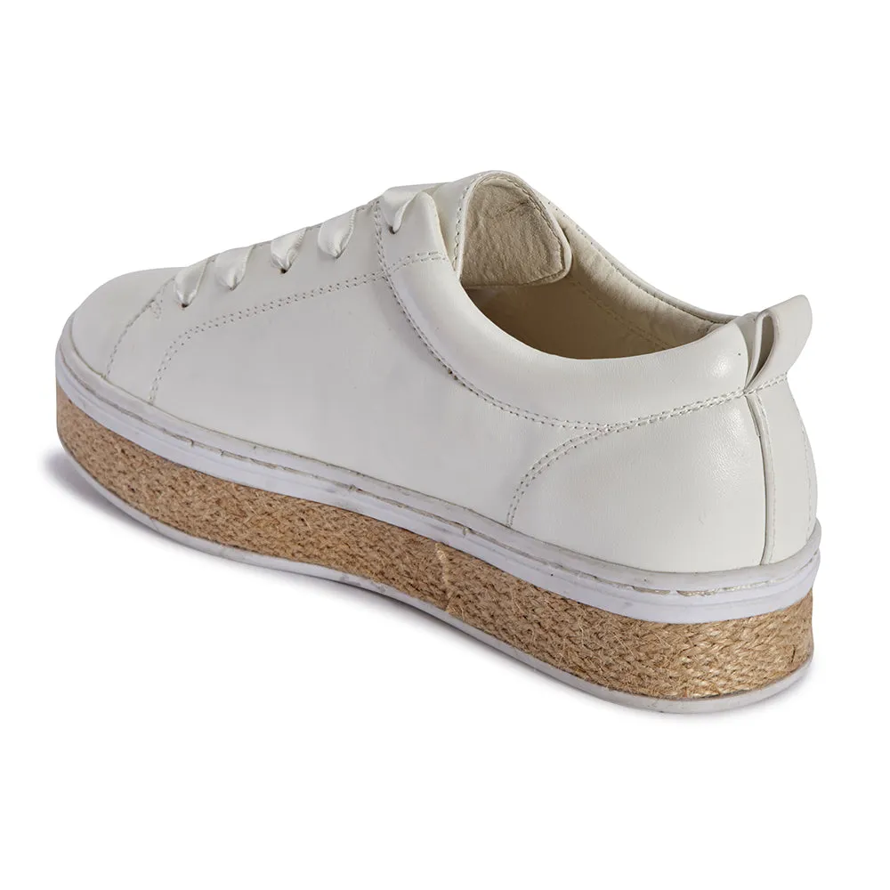 Jute lace up trainer