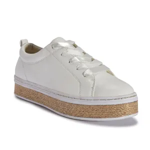 Jute lace up trainer