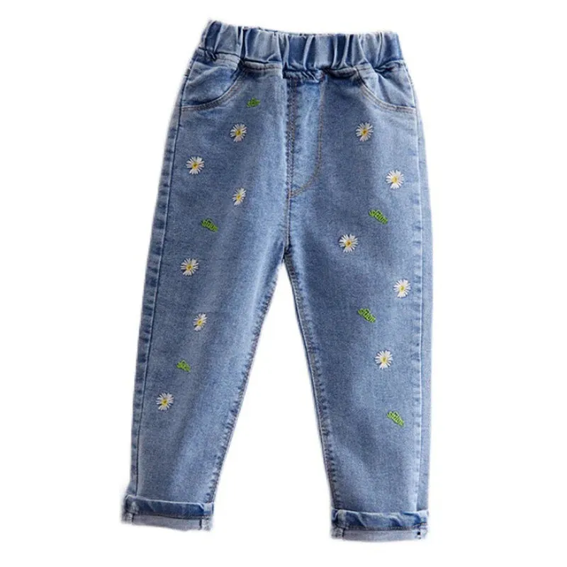 Kids Girls Denim Jeans, Casual Toddler & Infant Trousers (1-7Y)