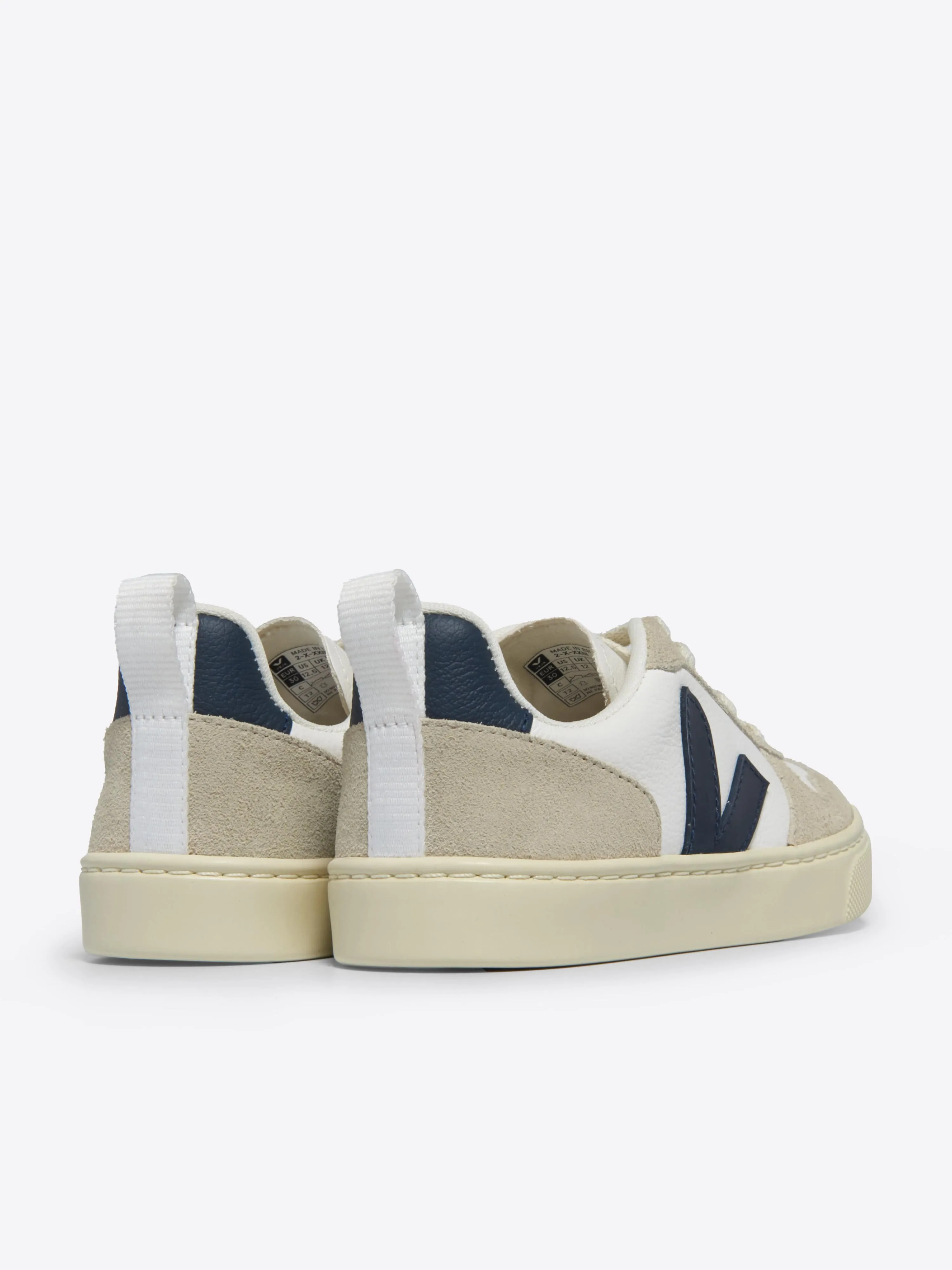 Kids Laces Leather V-10 Trainers in White
