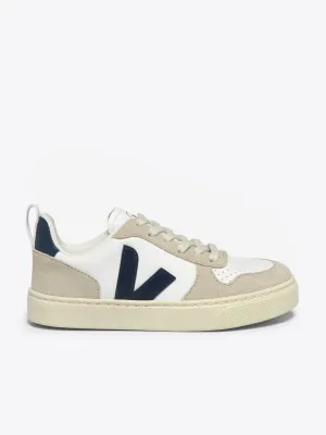 Kids Laces Leather V-10 Trainers in White