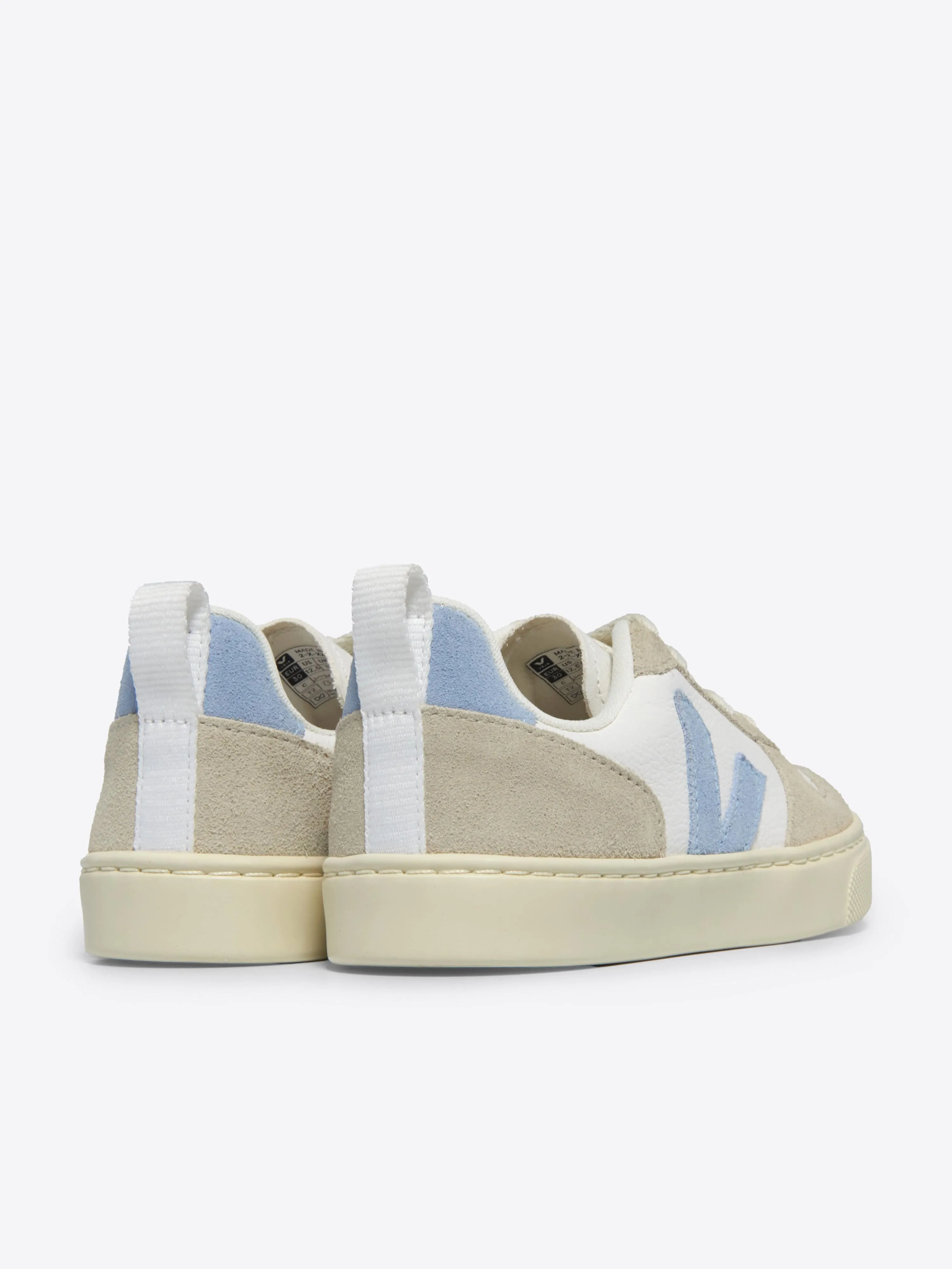 Kids Laces Leather V-10 Trainers in White