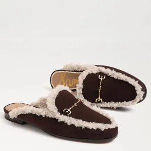 Linnie Bit Cozy Mule In Caf�� Noir Dark Brown Suede