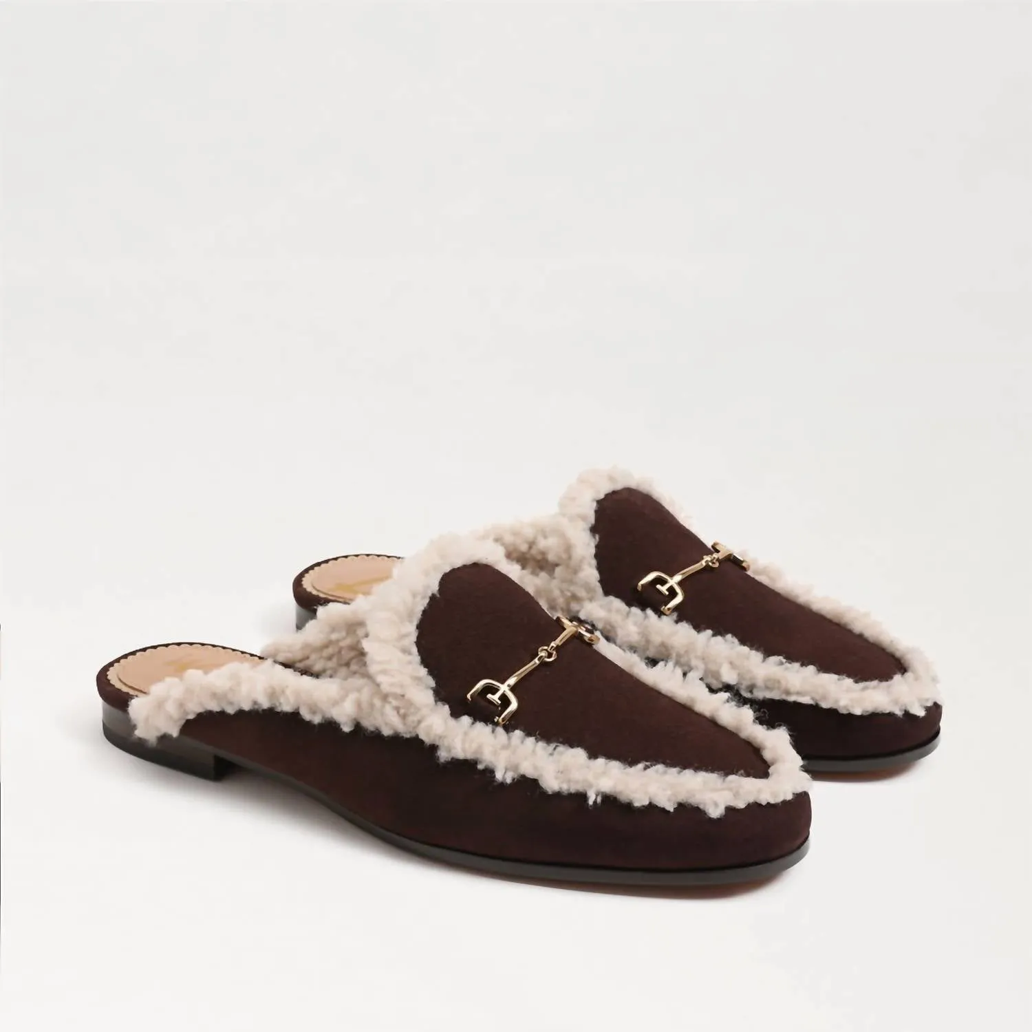 Linnie Bit Cozy Mule In Caf�� Noir Dark Brown Suede
