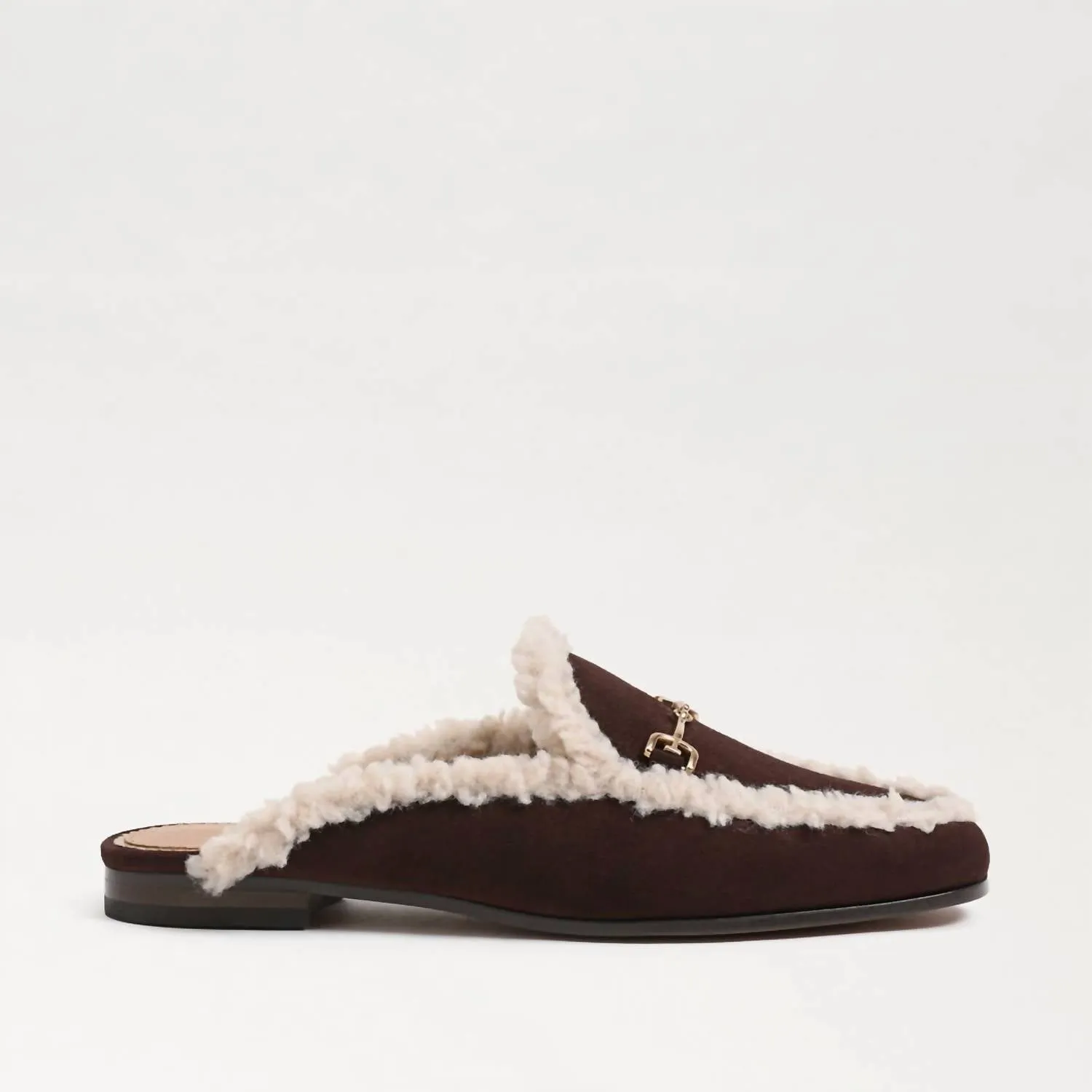 Linnie Bit Cozy Mule In Caf�� Noir Dark Brown Suede