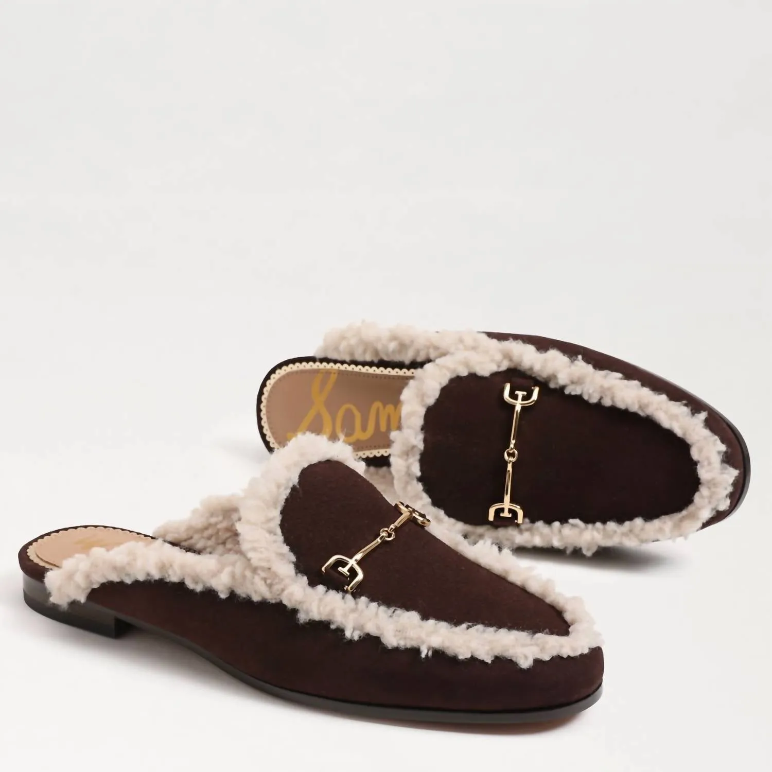 Linnie Bit Cozy Mule In Caf�� Noir Dark Brown Suede