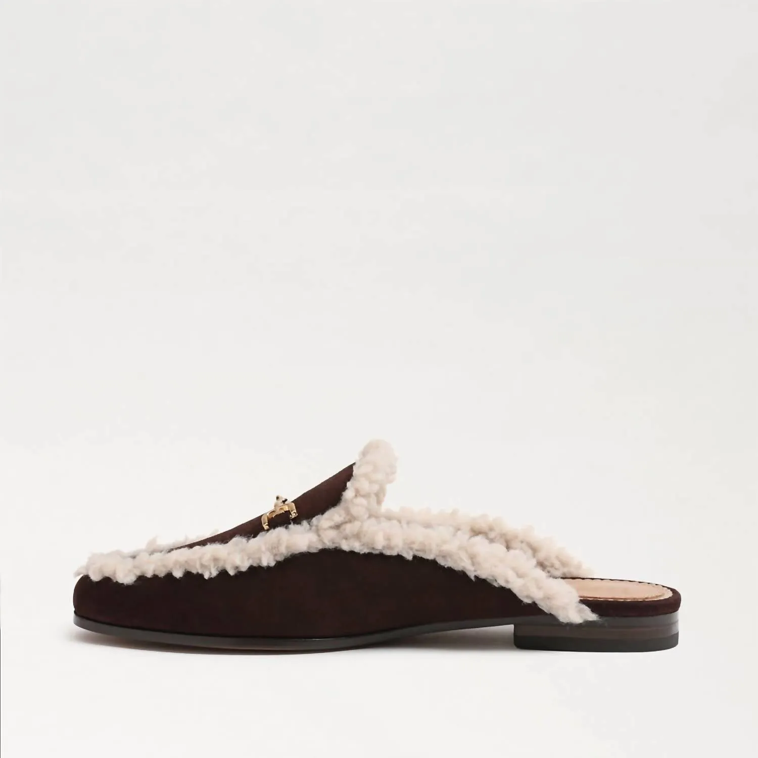 Linnie Bit Cozy Mule In Caf�� Noir Dark Brown Suede