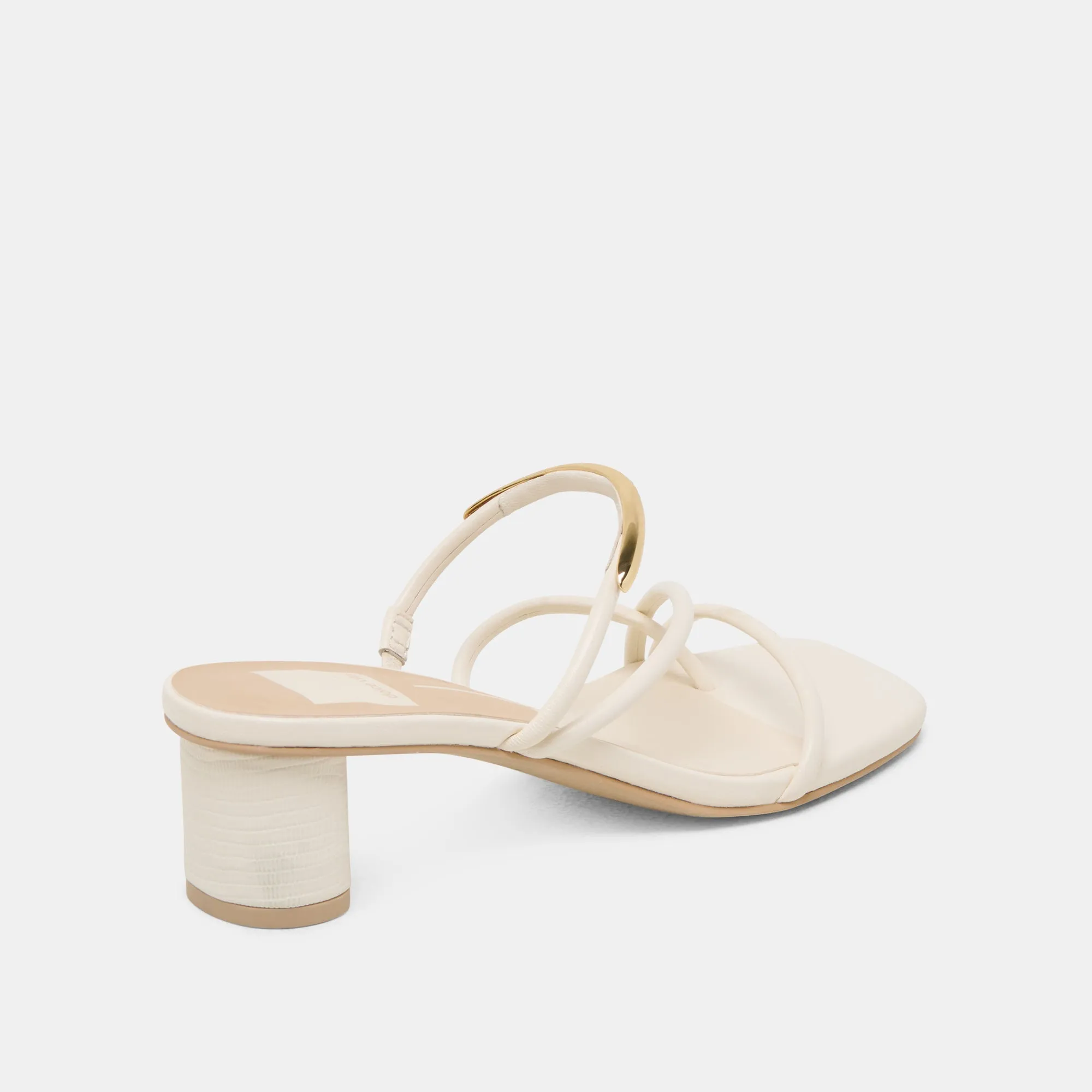NAIRA HEELS OFF WHITE LEATHER