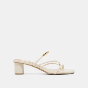 NAIRA HEELS OFF WHITE LEATHER