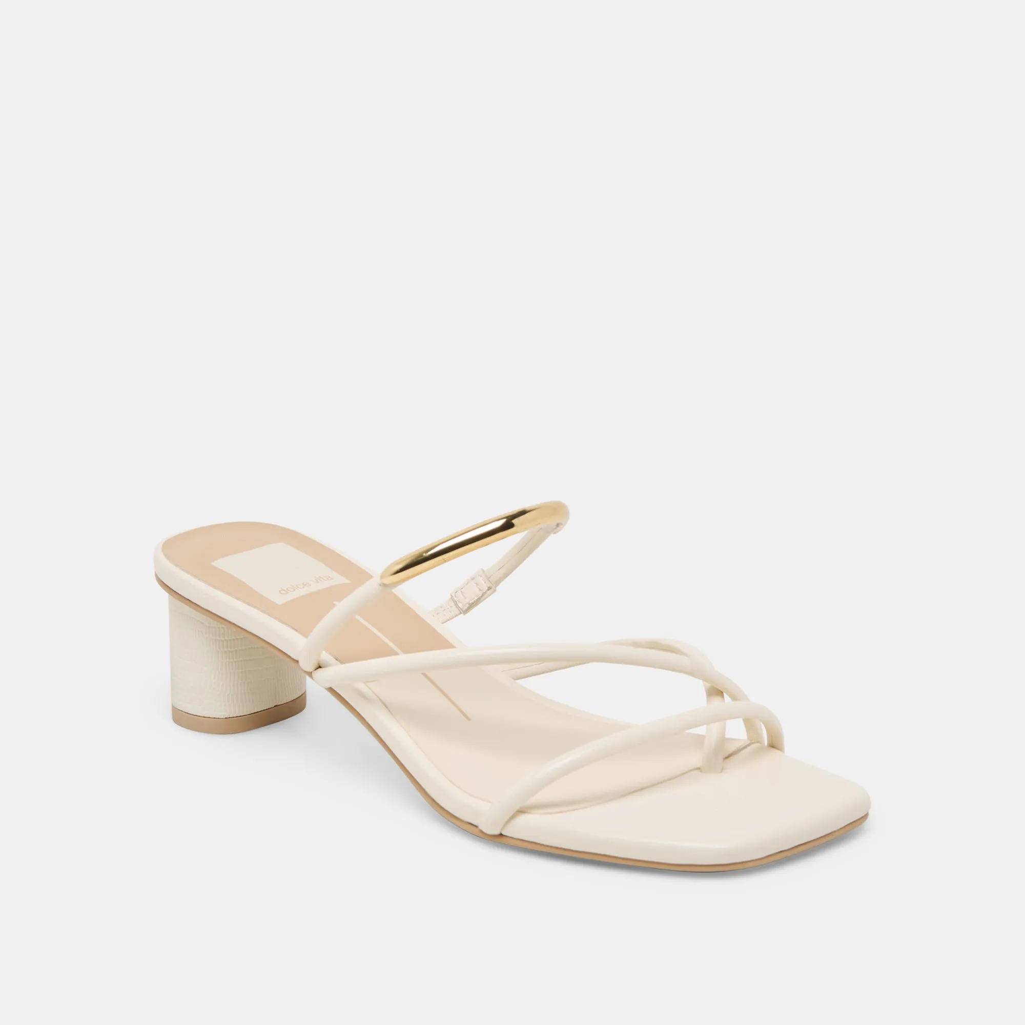 NAIRA HEELS OFF WHITE LEATHER