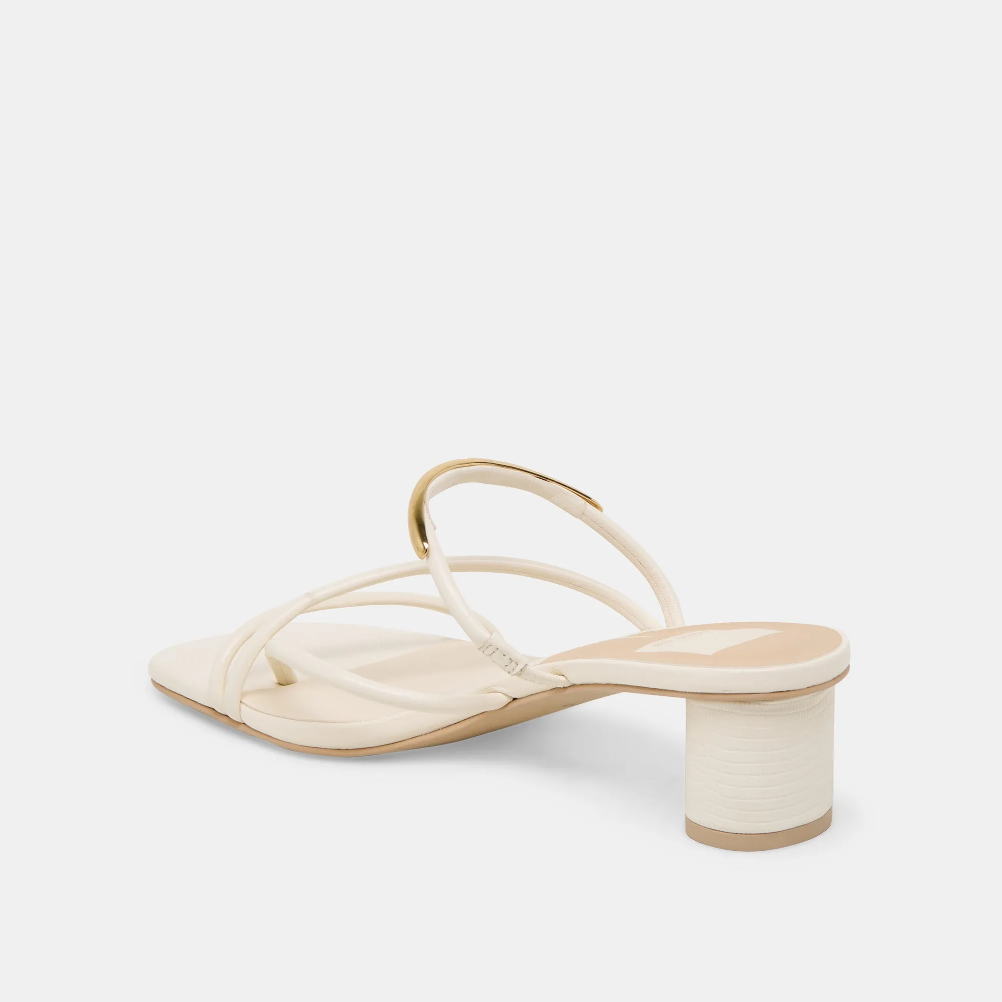 NAIRA HEELS OFF WHITE LEATHER