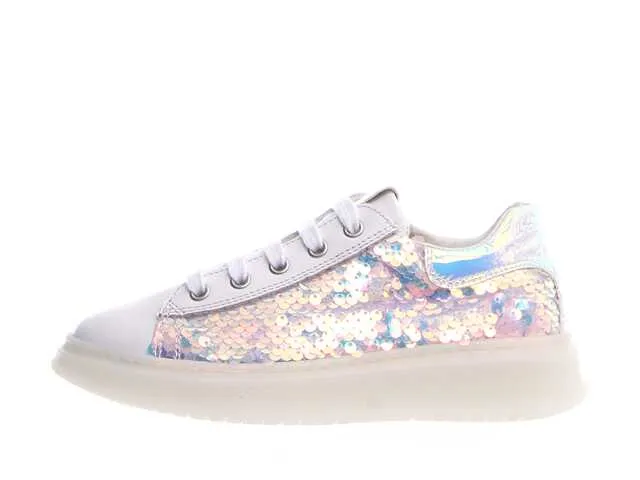 Naturino Girl's Porter Zip 07 White Sequins (Sizes 33-35)