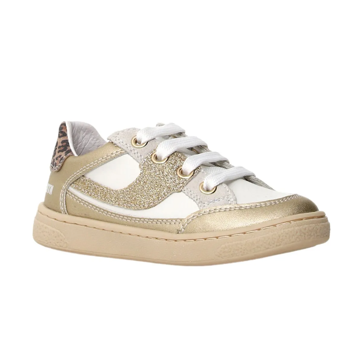 Naturino Girl's (Sizes 29-32) Picho White/Gold Sneaker