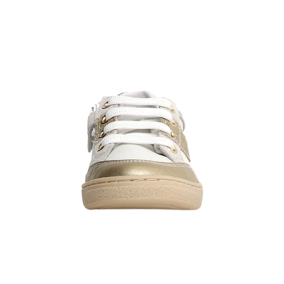Naturino Girl's (Sizes 29-32) Picho White/Gold Sneaker