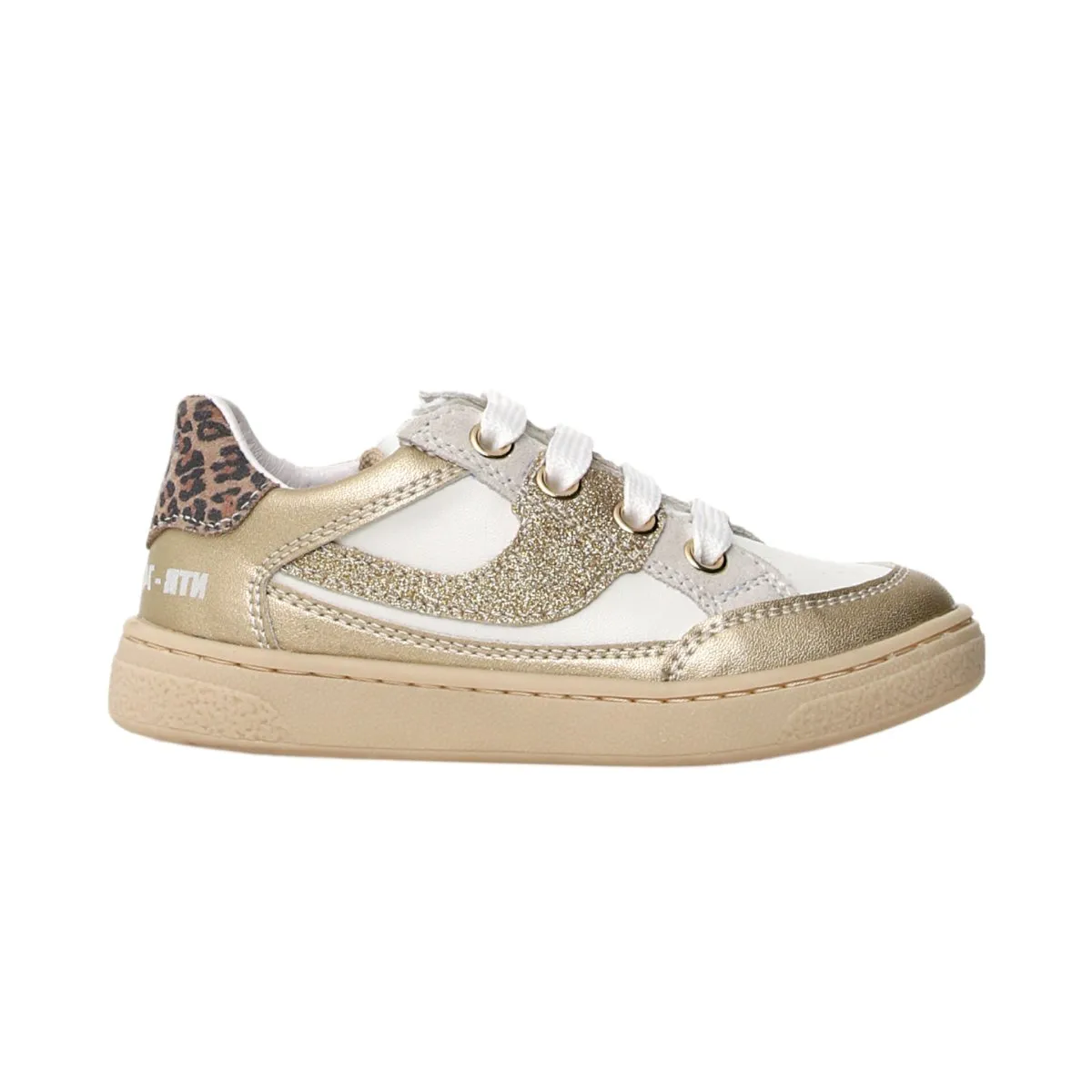 Naturino Girl's (Sizes 29-32) Picho White/Gold Sneaker
