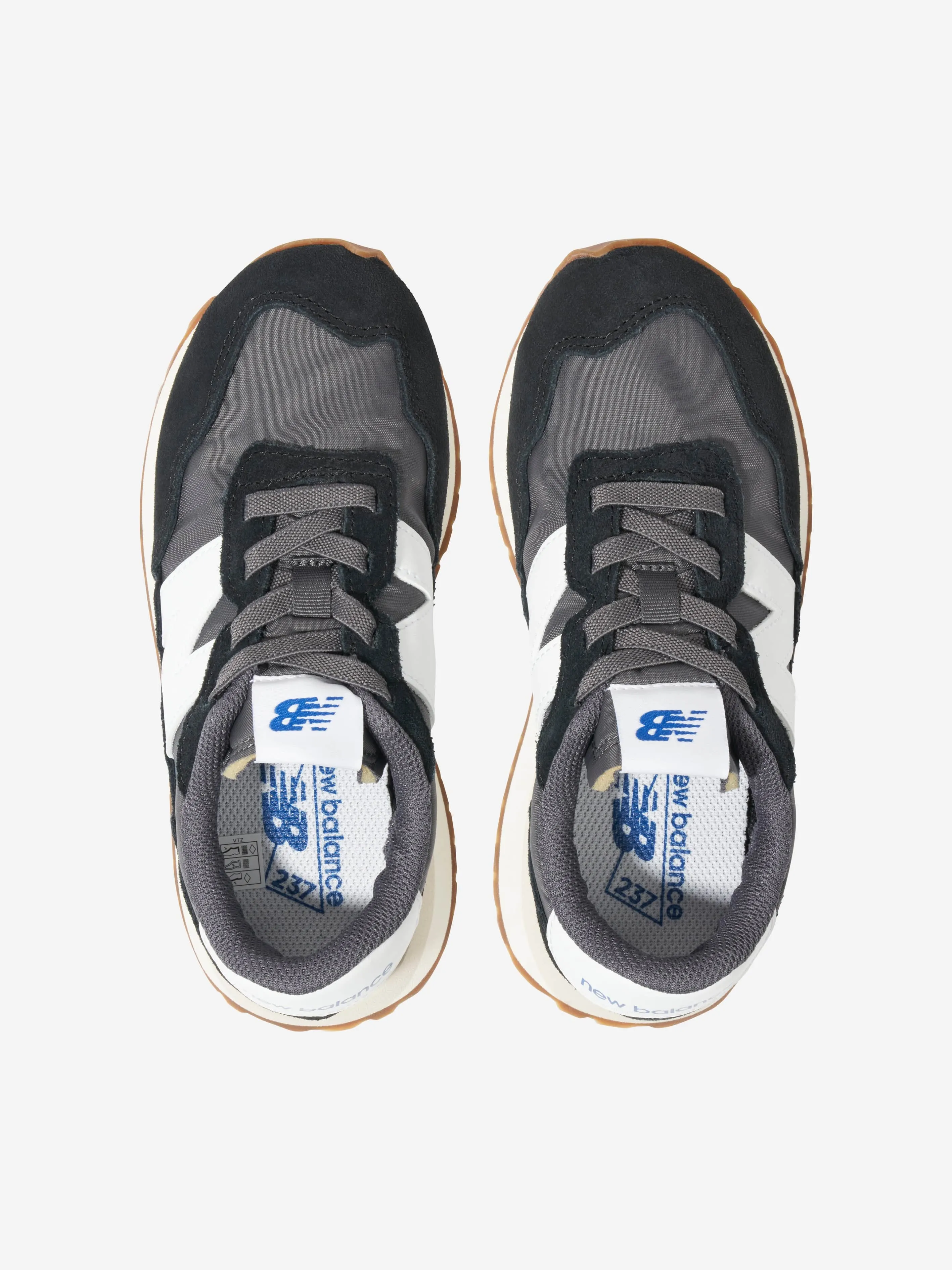 New Balance Kids 237 Lace Up Logo Trainers in Black