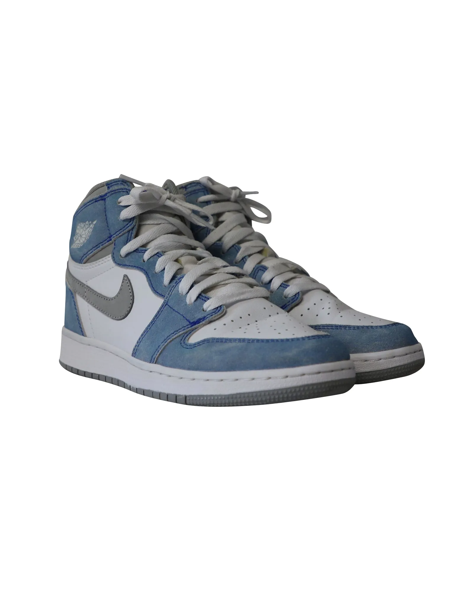 Nike Air Jordan 1 Retro High Hyper Royal Sneakers in Smoke Grey Leather