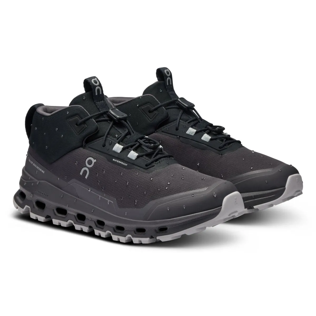 On Running Boy's (Grade School) Cloudhero Mid Waterproof Black/Eclipse