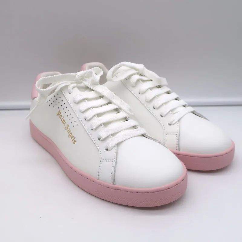 Palm Angels Palm One Low Top Sneakers White & Pink Leather Size 39 NEW