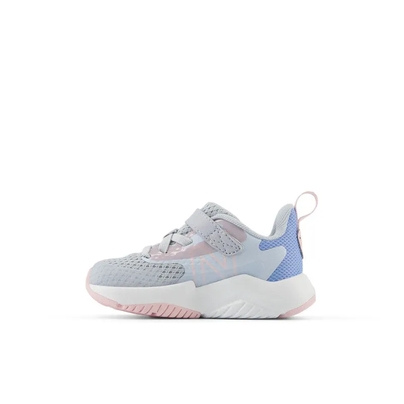 Rave Run v2 Bungee Lace with Top Strap -Bright Sky with Granite and Rose Sugar - Toddlers