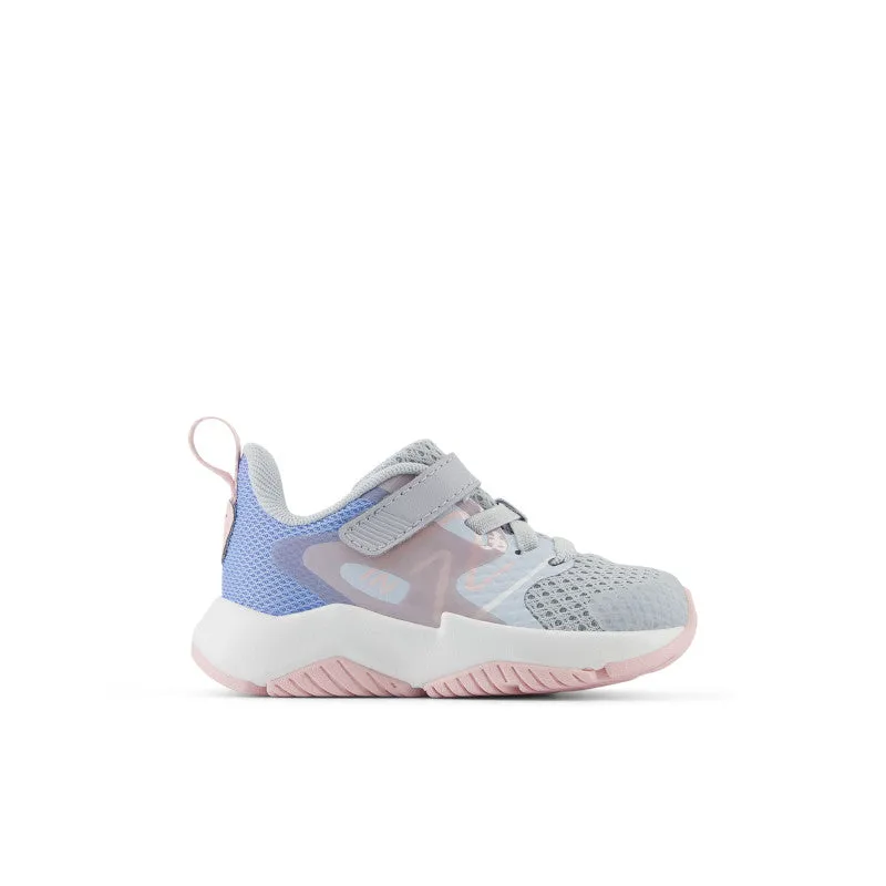 Rave Run v2 Bungee Lace with Top Strap -Bright Sky with Granite and Rose Sugar - Toddlers