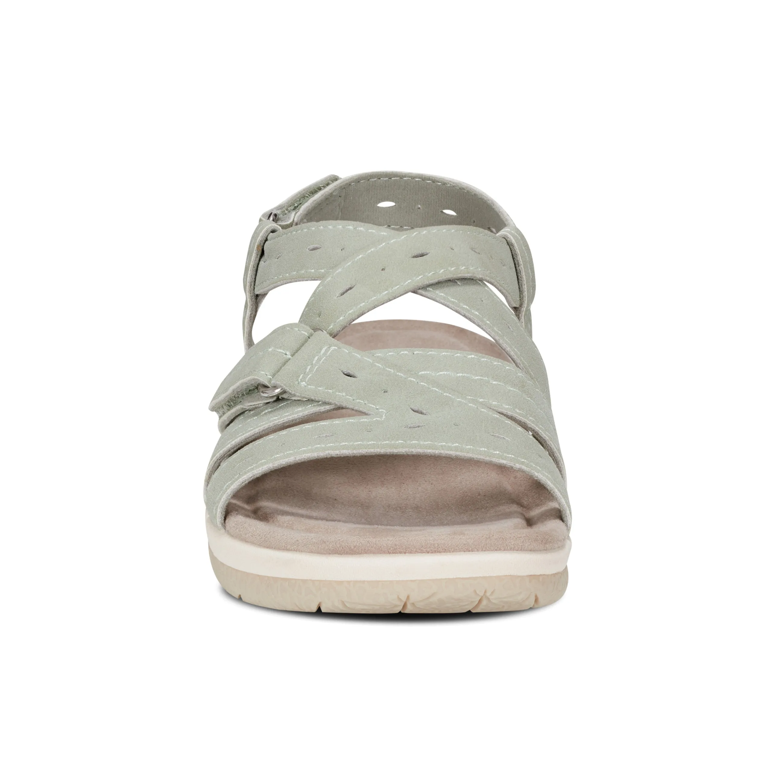 Samsin Round Toe Strappy Casual Flat Sandals