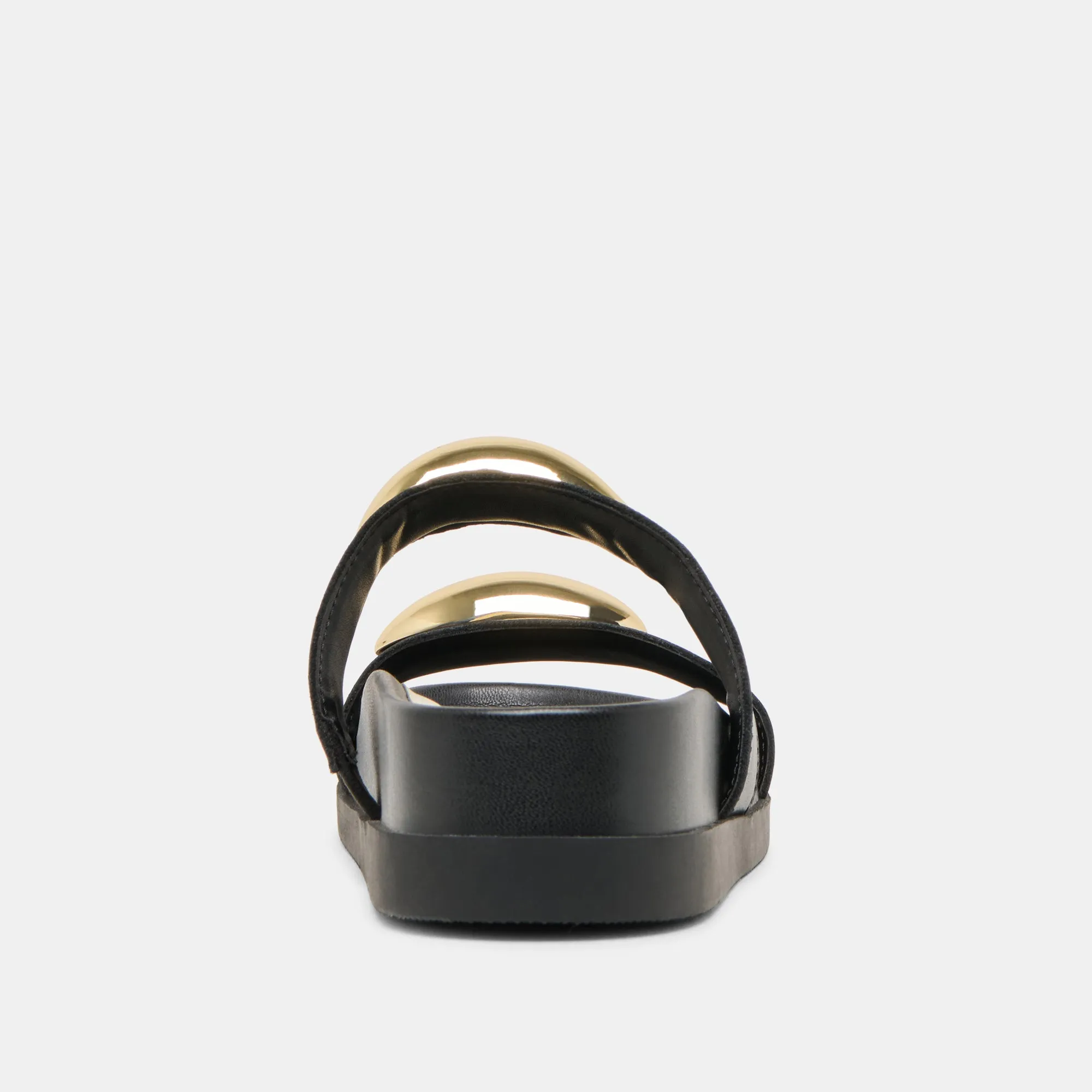 SATINE SANDALS BLACK LEATHER