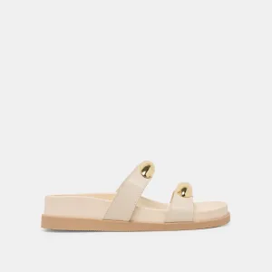 SATINE SANDALS BONE LEATHER
