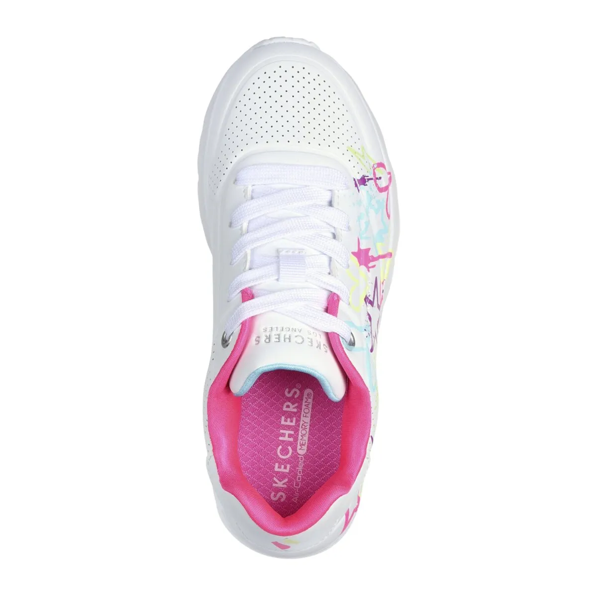 Skechers Girl's (Preschool) 310391LWMN Street Uno Lite - My Drip White/Multi