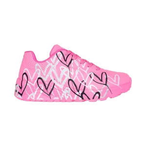 Skechers Girl's (Preschool) 314067LHPMT Skechers x JGoldcrown: Uno Lite - Metallic Love Hot Pink/Multi