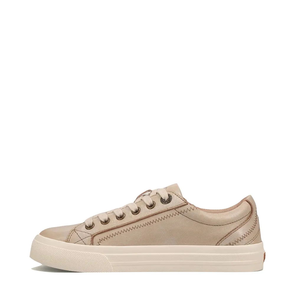 Taos Women's Plim Soul Lux Leather Sneaker in Oyster