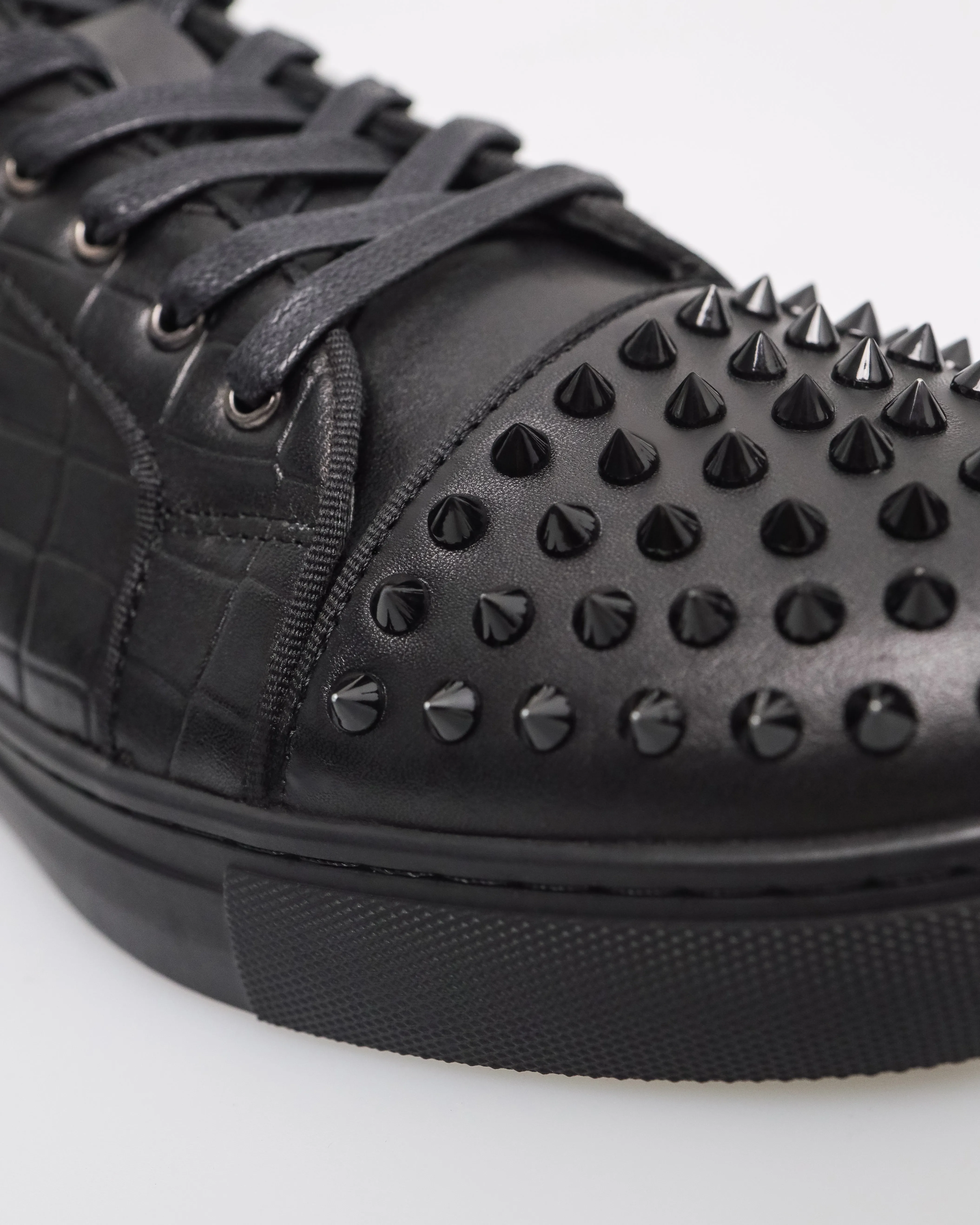 Tomaz C553A Men's Quilted Rebel Studded Sneakers