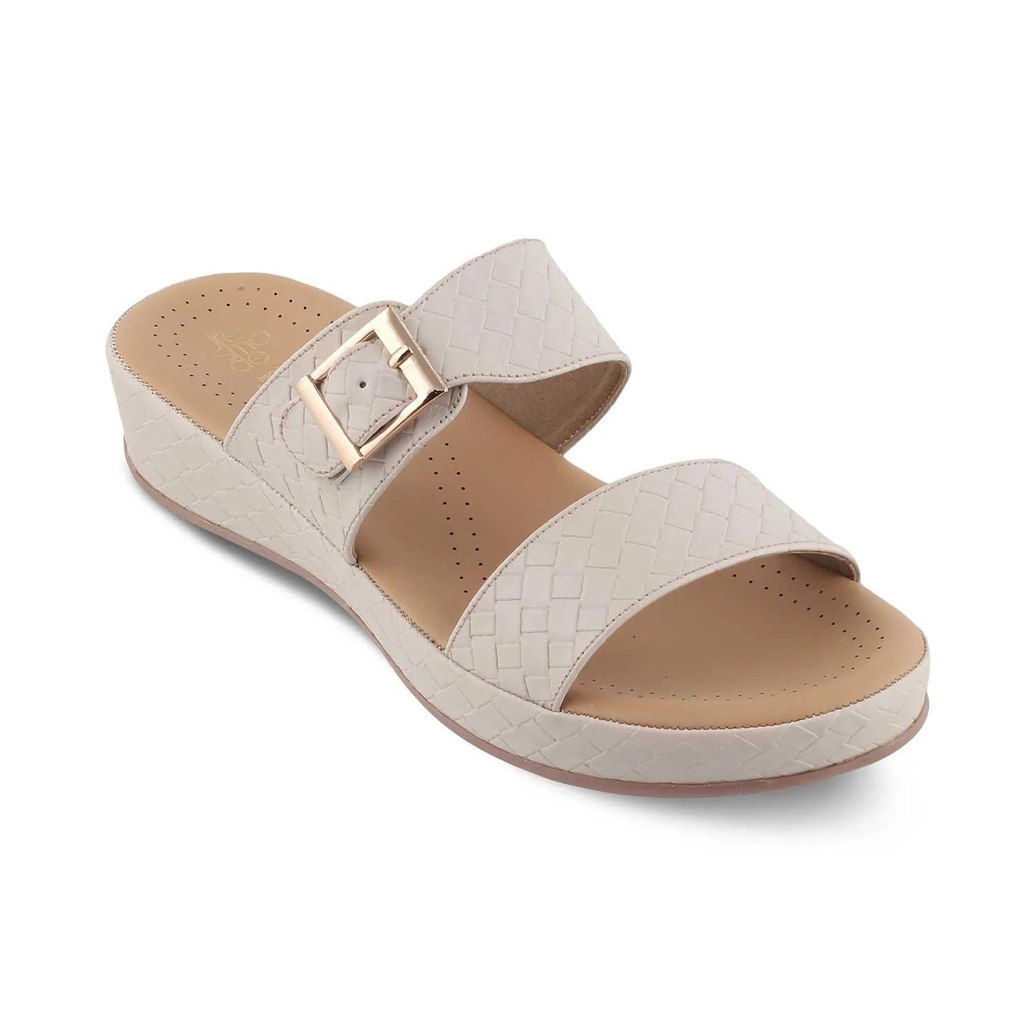 Tresmode Agros Beige Women's Casual Platform Flats
