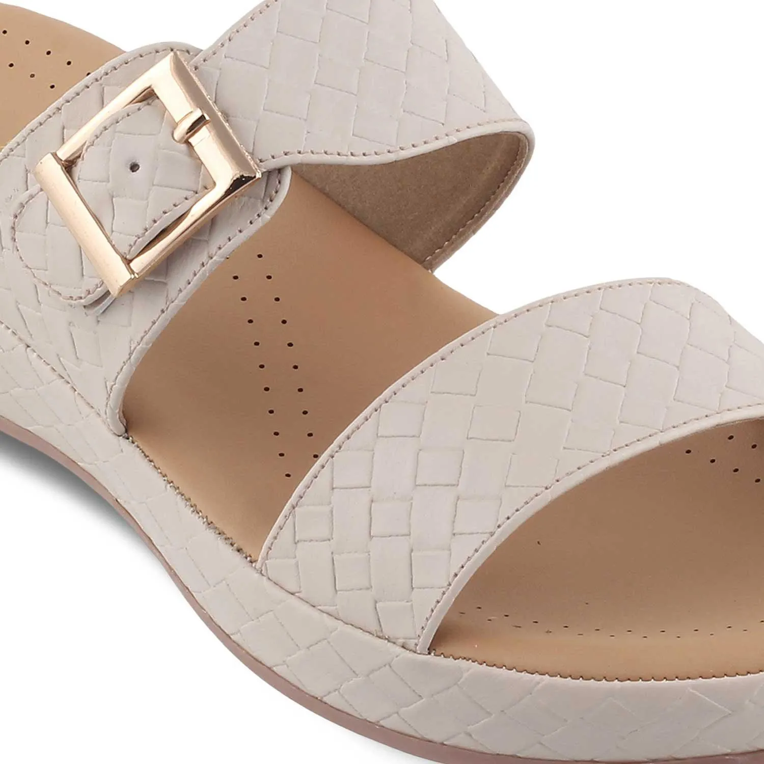 Tresmode Agros Beige Women's Casual Platform Flats