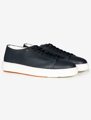 Tumbled Leather Sneaker Blue