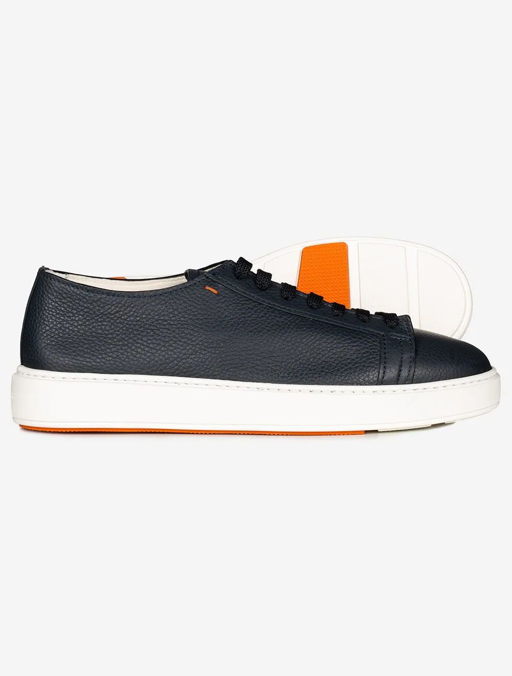 Tumbled Leather Sneaker Blue