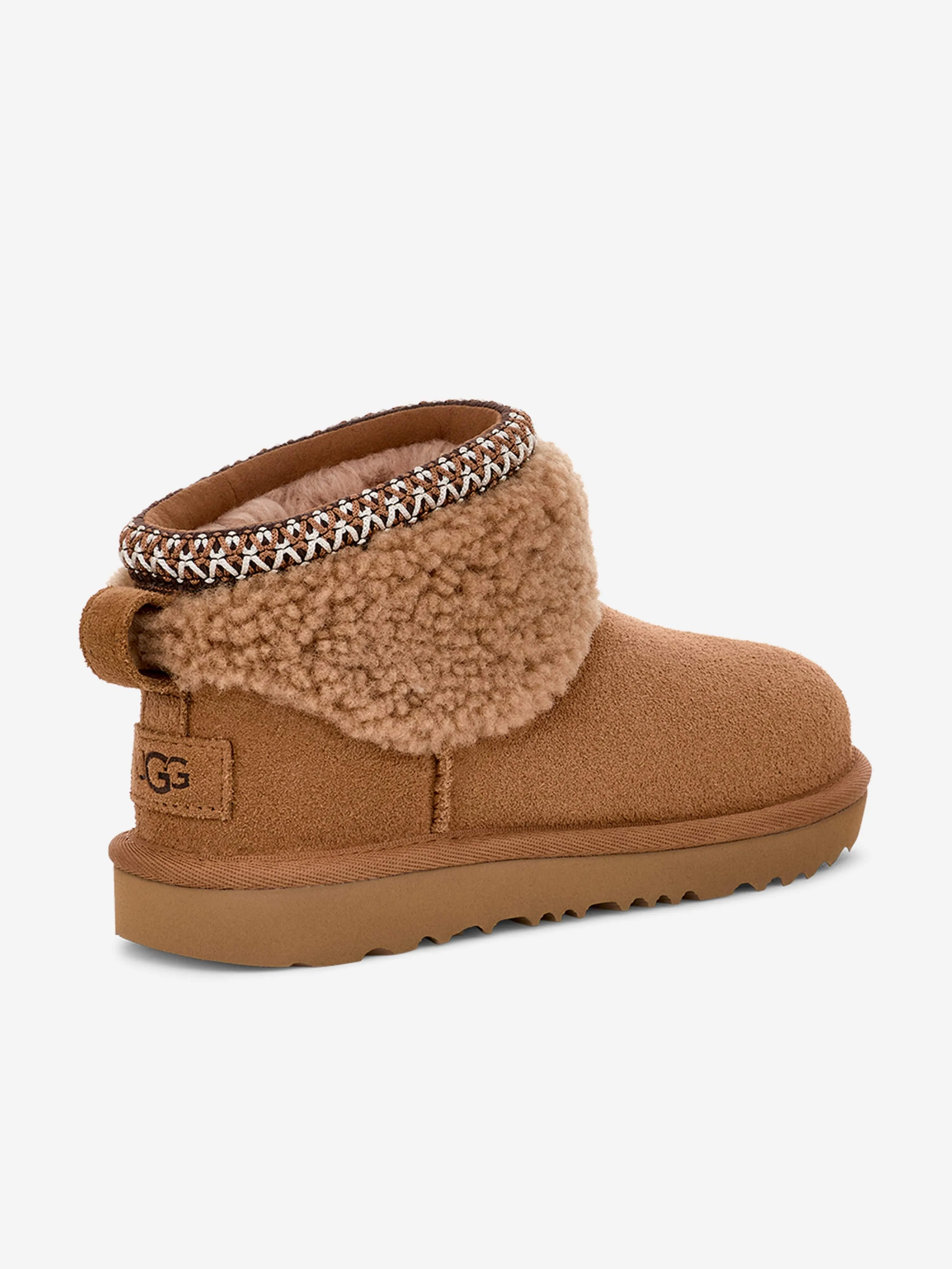 UGG Girls Classic Ultra Mini Maxi Curly Boots in Brown