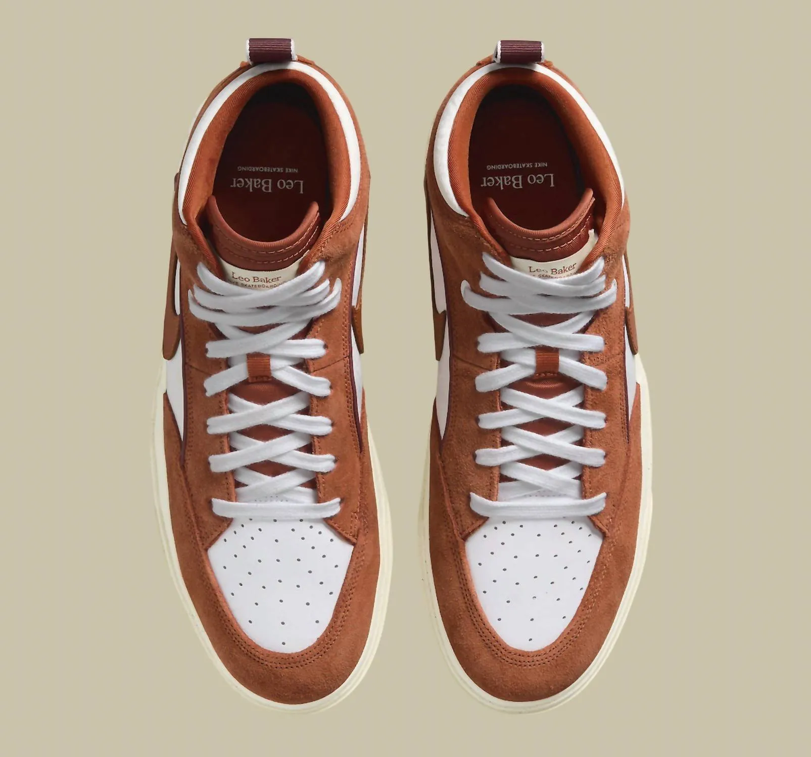 Unisex - Sb React Leo Skate Shoes In Dark Russet/white/dark Pony/dark Russet