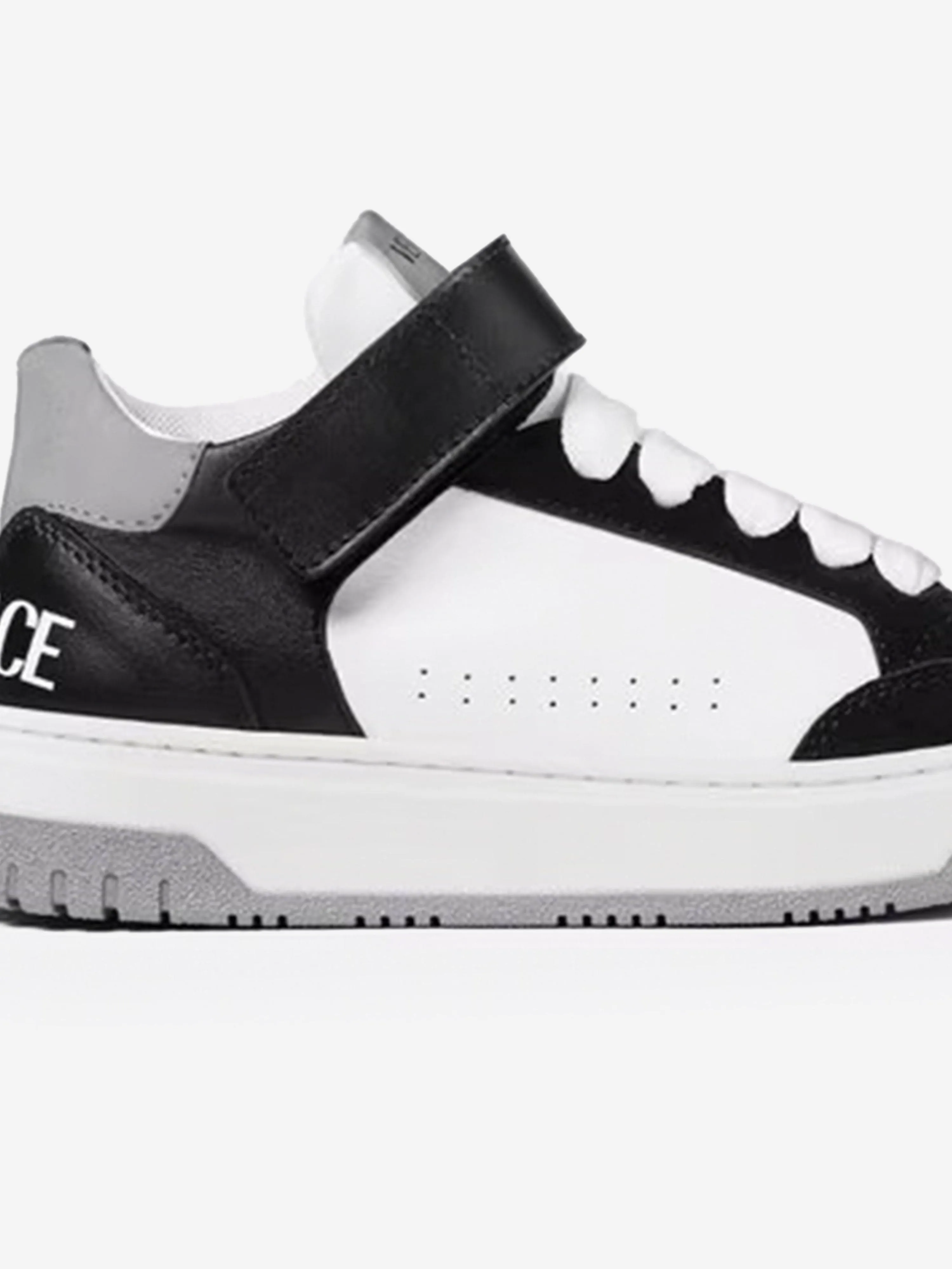 Versace Kids Leather Low Top Trainers in White