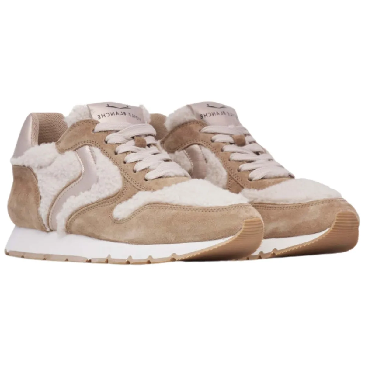 Voile Blanche Women's Julia Brown Suede/Beige Wool/Metallic