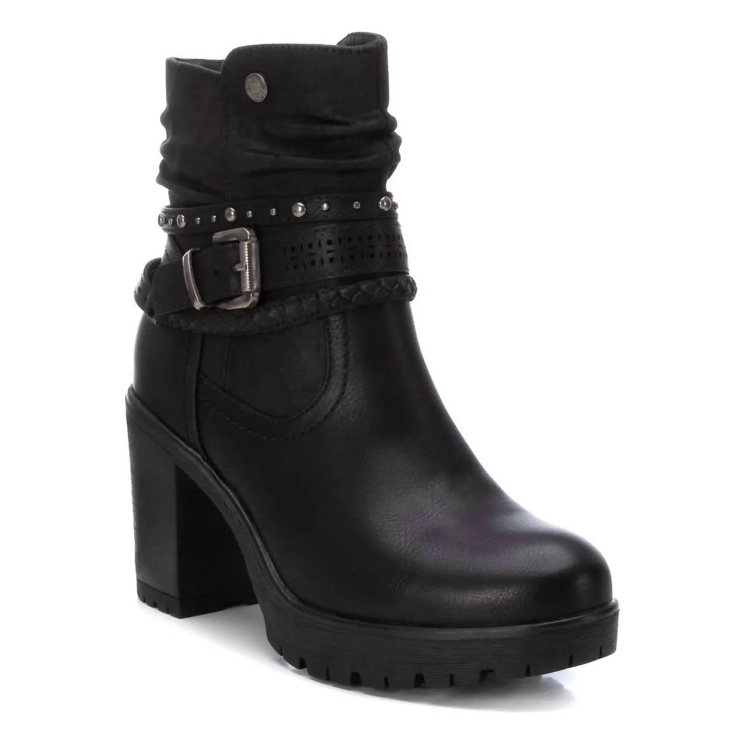 Women's Casual Heeled Booties In Black