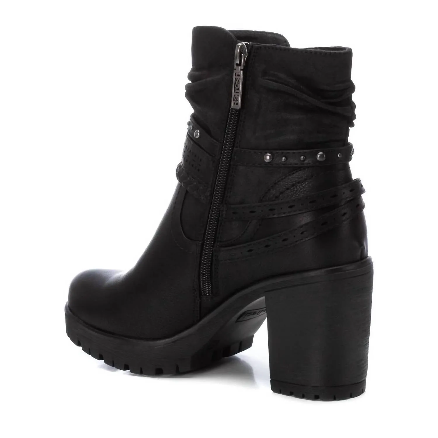 Women's Casual Heeled Booties In Black