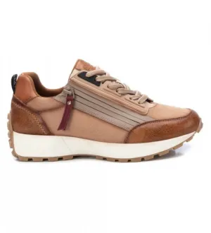 Women's Casual Leather Sneakers In Camel