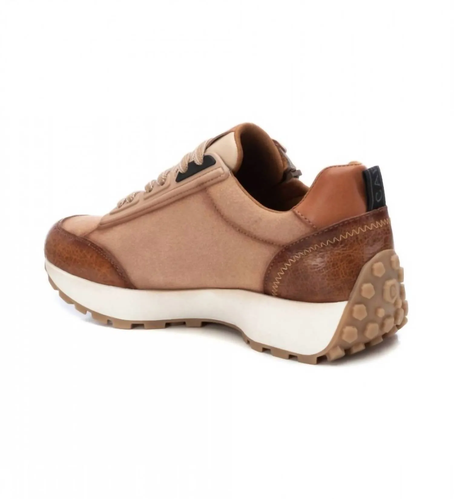 Women's Casual Leather Sneakers In Camel