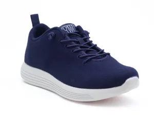 Women's Cheviot Sneaker In Navy Merino Wool
