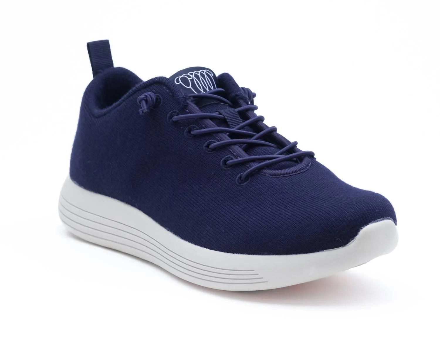 Women's Cheviot Sneaker In Navy Merino Wool