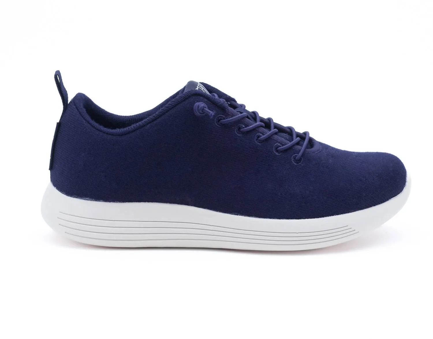 Women's Cheviot Sneaker In Navy Merino Wool
