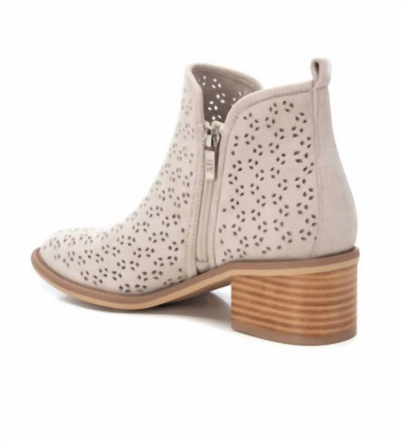 Women's Suede Ankle Booties In Ice