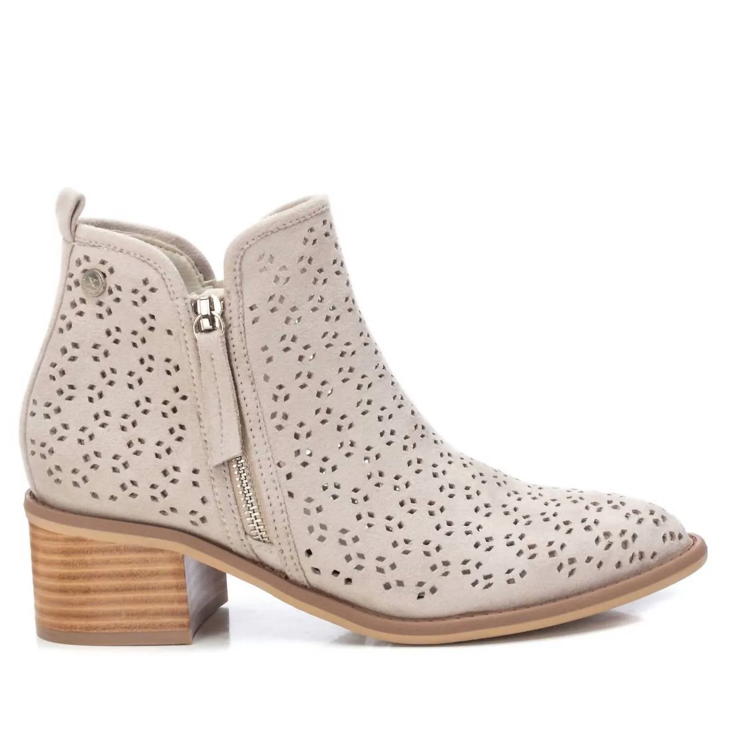 Women's Suede Ankle Booties In Ice
