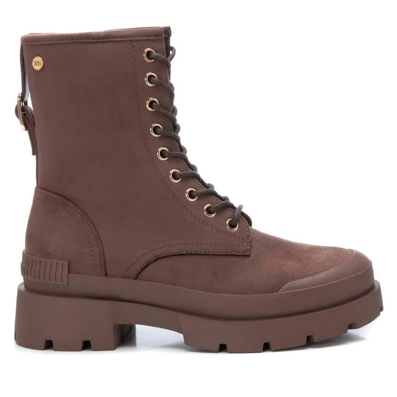 Women's Suede Lace-Up Booties In Brown